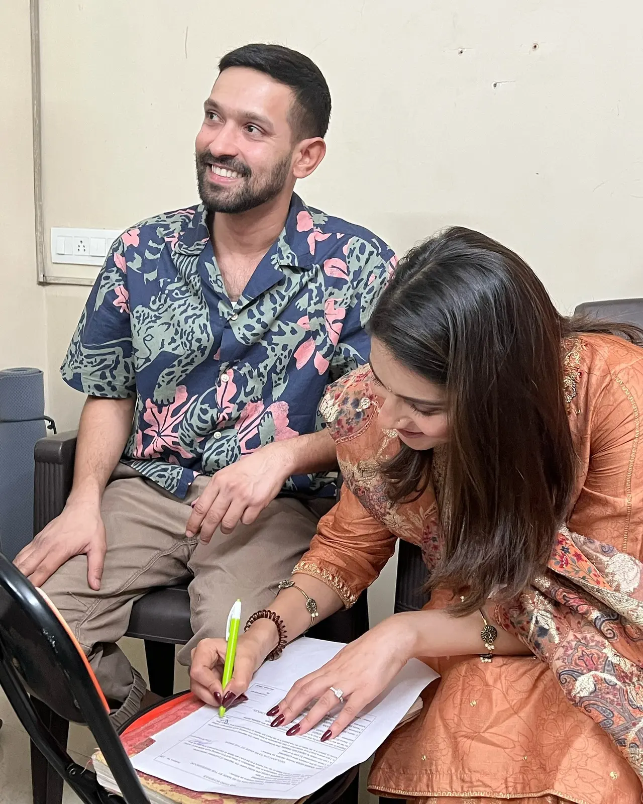 They got engaged in 2019 and registered their marriage on February 14, 2022.